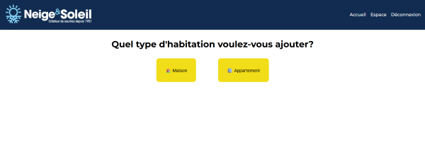 Page de séléction d'habitation site N&S